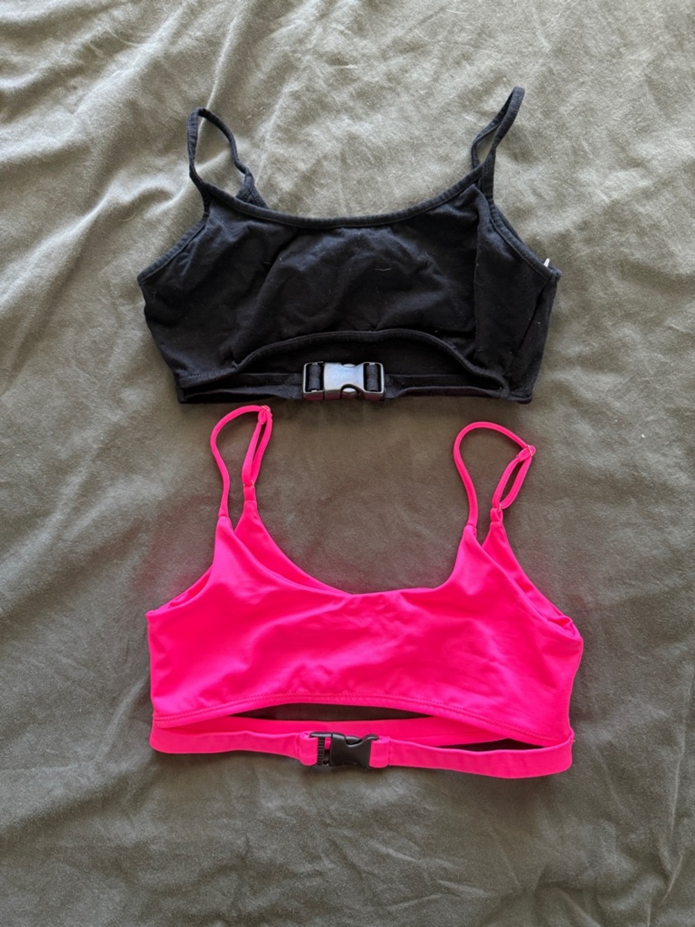 Black and Hot Pink Bralette Set
